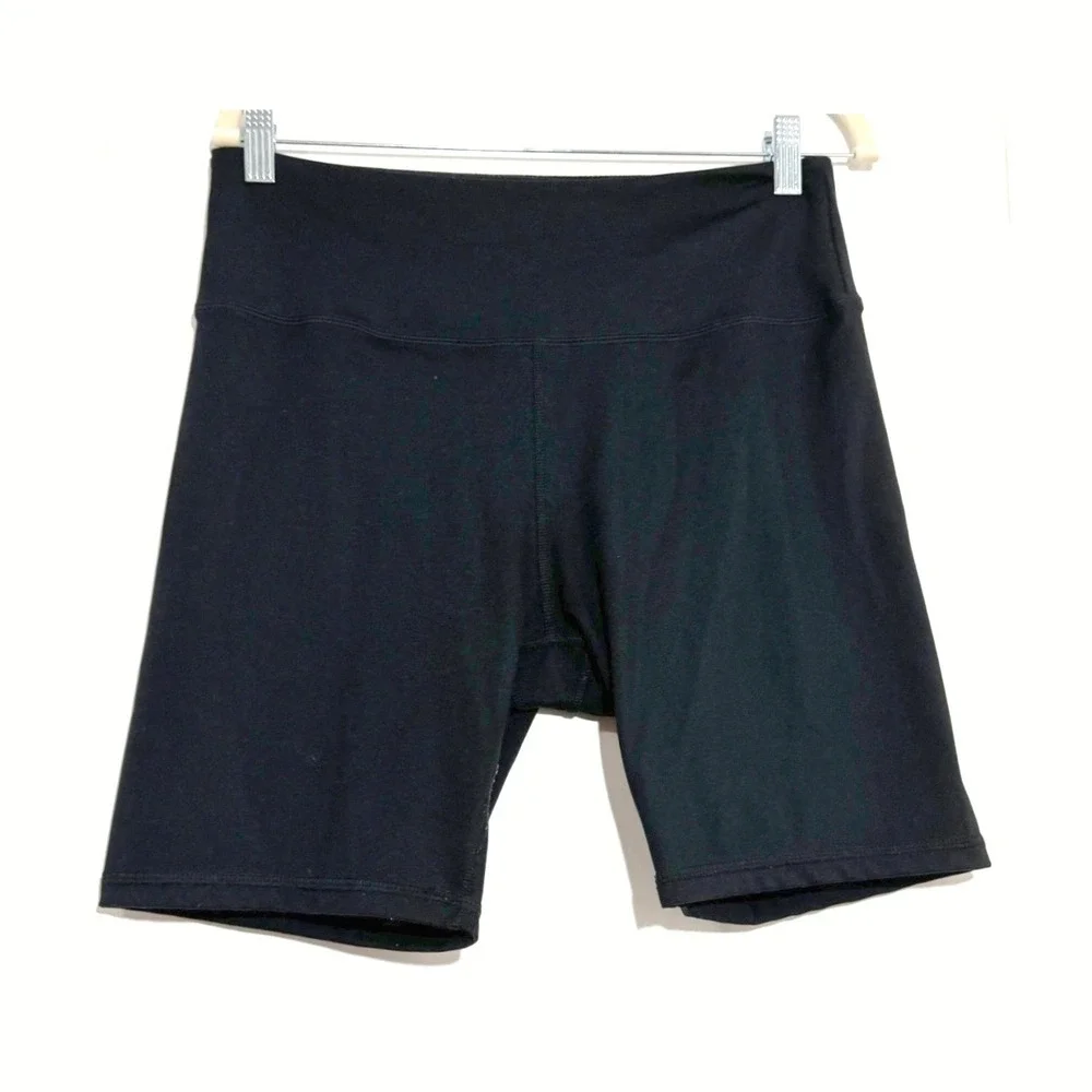 Jockey Womens Black High Waisted Bike Shorts Athletic Yoga Spandex Large RN50369 - Picture 1 of 3